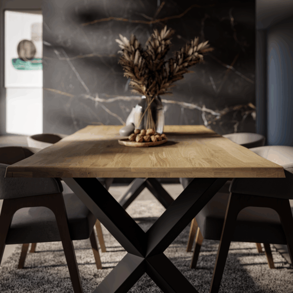 Drewniany stół na metalowych nogach 180x100 PORTER FLOW